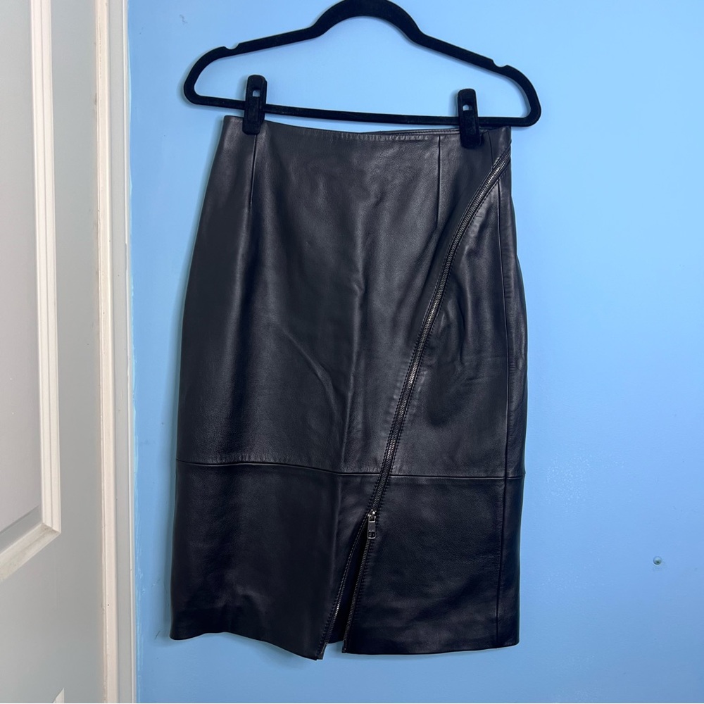 Black Leather Pencil Skirt